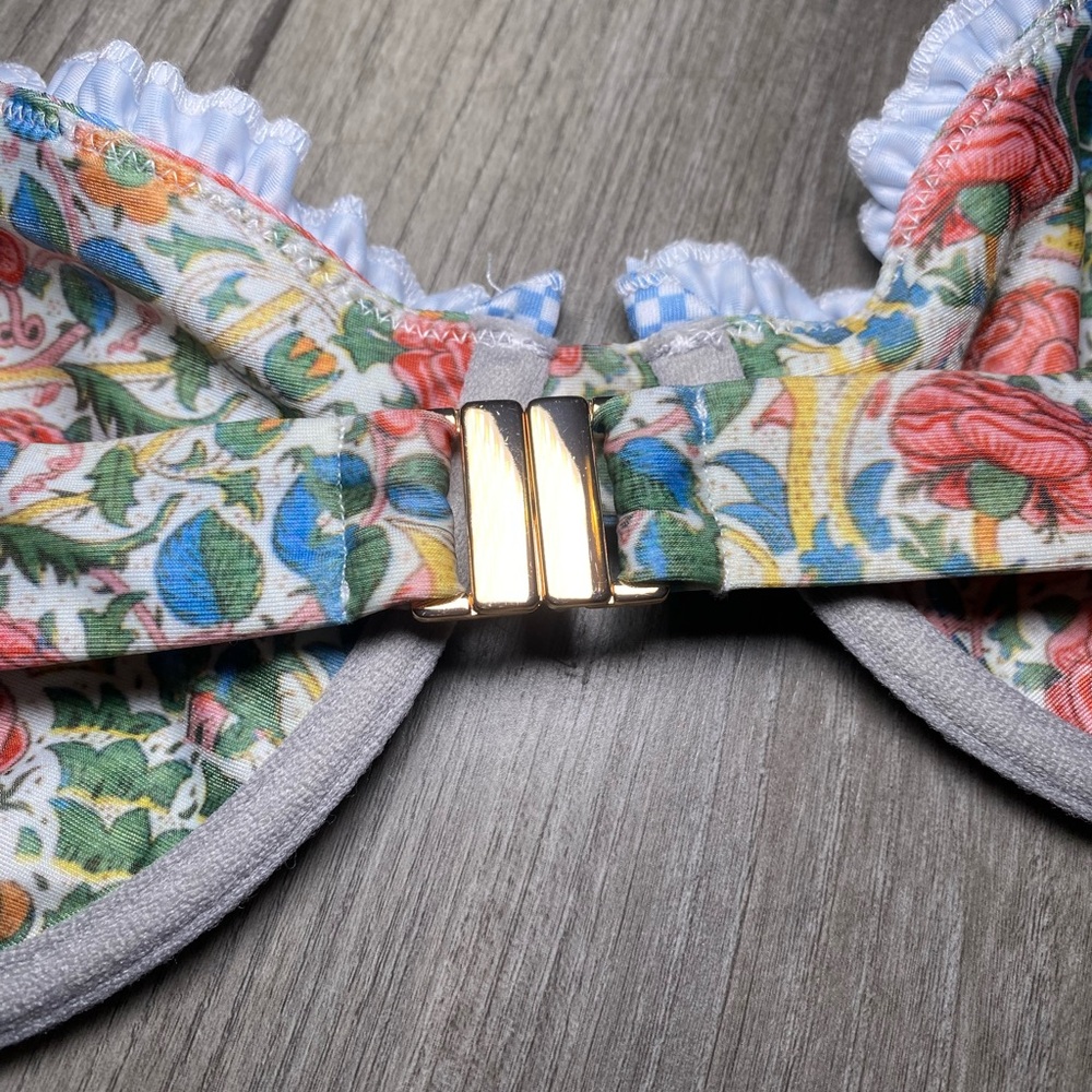 EUC Like New Ladybird Bikini Top (XXL) and Bottom (Large) Floral Ruffle Gingham - Picture 10 of 15